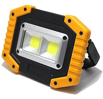 Faretto LED da Esterno, Proiettore LED COB Portatile 20w Proiettore con Ricarica USB Faretto USB 18650 Faro da Campeggio Portatile A LED per Giardino Garage Parco Stadi(A-02)