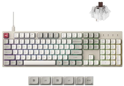 Keychron C2 Pro Clavier mécanique filaire avec taux d'interrogation de 8 K Hz, rétroéclairé RVB personnalisé, remplaçable à chaud, touches PBT non brillantes compatibles avec Mac, Windows, Linux