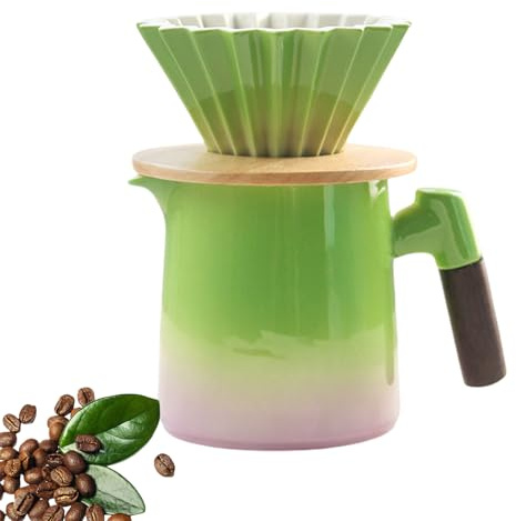 Mafagwre 400 Ml Kaffeefilter Porzellan Mit Tasse, Kaffeefilter Porzellan, Pour Over Kaffeebereiter, Kaffeemaschinen-Set Mit Keramik-Kaffeetropfer, Pour Over Kaffeemaschine (A)