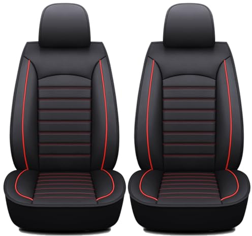 XGIXG 2 Stück Auto-Sitzbezug, für VW Caddy Maxi 2004-2025 Abnehmbarer Sitzbezug Leder verschleißfest und staubdicht Mit Aufbewahrungstasche, B Black Red