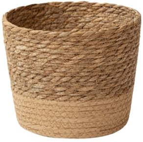 EHOTER Panier de fleurs en jonc de mer tressé avec doublure - Pot de fleurs décoratif d’intérieur - Cache-pot pour plantes - Conteneurs de plantes pour décoration de maison (Grand)