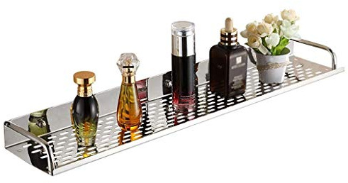 YIHANSS Einschicht-Badezimmerregal Edelstahl Wandmontierter Badezimmer Lagerkorb Stanzinstallation (Größe: 60 cm) (50 cm)