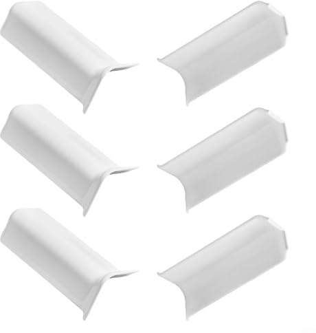 babominimer Baseboard Corner Blocks Trim for 10cm Height Skirting, 3 Inside and 3 Outside Corners Connector, Long Lasting ABS Wall Base Cove Base Corner Trim for Seamless(L White)