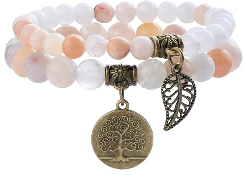 Farfume Chakra Armband Echte Steine, Echte Steine-Edelsteine Armband fur Damen