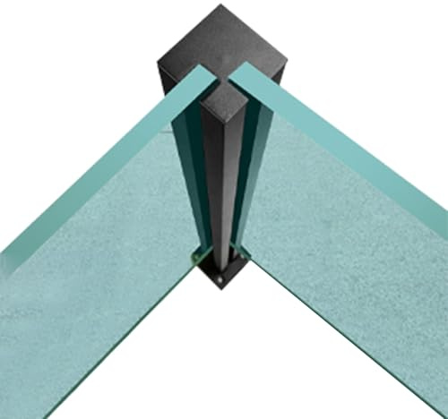 Balaustre moderne in vetro da 30 cm a 155 cm, montanti regolabili per ringhiera, colonne antivento grigie con slot interno morsetto 1400 mm di altezza
