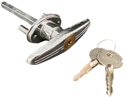 F Fityle Serratura da garage, sicurezza per porte da garage, sostituzione, facile installazione, parti di riparazione, serratura a chiave incrociata ad alte, con 2 Chiavi