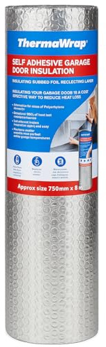 Self Adhesive Garage Door Insulation 750mm x 8m | Reflective Foil Thermal Barrier | Easy to Apply Energy Saving Insulation for Garages, Sheds & Workshops
