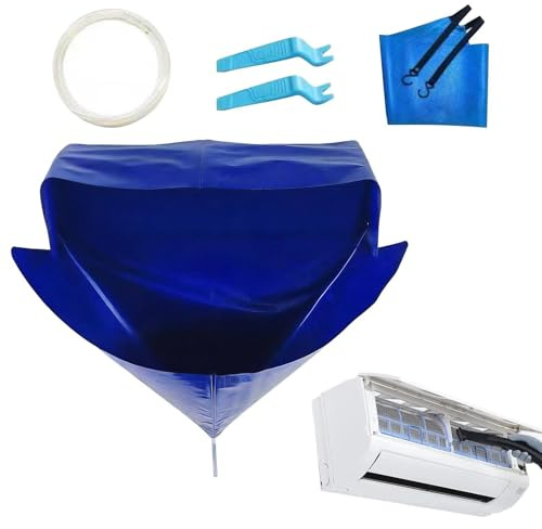 Kit di pulizia per unità split, copertura per lavaggio AC impermeabile, copertura protettiva con tubo e pannello di inserimento, strumento di manutenzione del condizionatore d'aria, accessorio per la