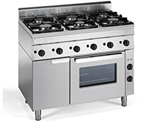 D.O.M. - Piano cottura 6 fuochi GAS 105x60 con forno ventilato