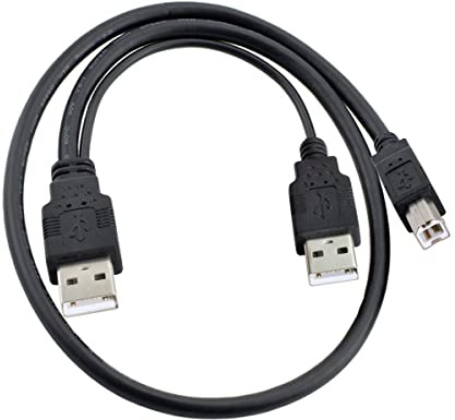 chenyang Dual USB 2.0 Stecker auf Standard B Stecker Y Kabel Unterstützung 5V Leistung für Drucker Scanner Externe Festplatte
