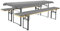 Brandsseller Set de 3 Piezas – 2 Cojines Acolchados para Banco 220x25 cm y 1 Mantel 240x70 cm – Ideal para Mesas Cerveceras, Fiestas Populares o Eventos al Aire Libre – Antracita