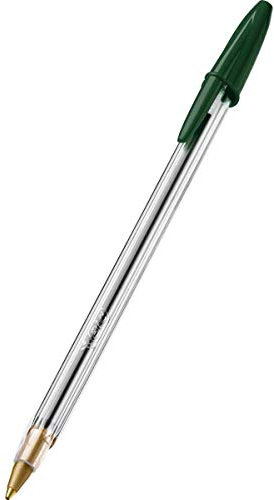 BIC 8373629 Kugelschreiber Cristal Medium, 50 Kulis in Grün fürs Büro, Strichstärke 0,4 mm, Dokumentenecht, 1 Stück (50er Pack)