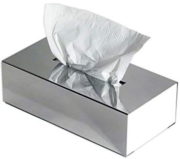 Azizumm Tissuebox, Kosmetiktücherbox, Papiertuchbox aus poliertem Edelstahl, Topqualität Made in Germany