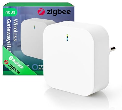 Smart ZigBee Gateway, Hub Domótico Inalámbrico, Compatible con hasta 128 Dispositivos Zigbee & Bluetooth, Control Remoto y por Voz con Alexa & Google, Automatizaciones Locales, Diseño Compacto