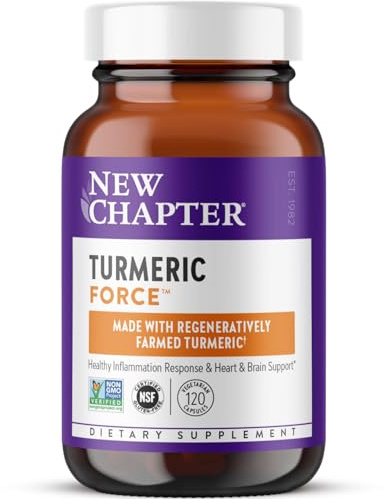 New Chapter Turmeric Supplement, One Daily, Heart, Brain & Healthy Inflammation Support, Supercritical Turmeric Curcumin Means No Black Pepper Needed, Non-GMO, Gluten Free – 120 Count (4 Month Supply)