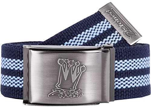 2Stoned Geldgürtel Money Belt Navy-Sky 4 cm breit matte Schnalle Crown für Damen und Herren
