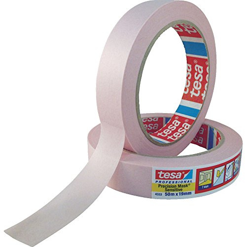 tesa Mask Sensitive Karosserie-Klebeband (1,5 x 19 mm), Rosa, 1.5mX19mm