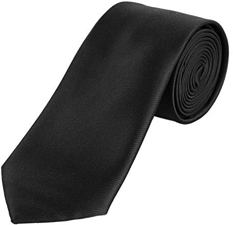 DonDon Cravate homme 7 cm classique fait main pour le travail ou occasions spéciales noir