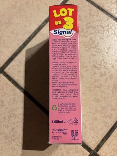 Signal Dentifrice enfant goût fraise, 3-6 ans - Le flacon de 50ml lot de 3