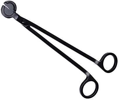 CUNAOUK Coupe-mèche de bougie, coupe-mèche de bougie, en acier inoxydable poli, mèche en bois, lampe à huile, accessoires de bougie, ciseaux de coupe (noir)