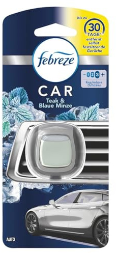 Febreze Auto Lufterfrischer Teak & Blaue Minze, Auto Duft gegen Gerüche