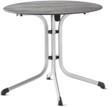Sieger Boulevard- Klapptisch mit Polytec®-Platte. Plattenmaß ca.85 cmØ, Graphit/Beton Hell