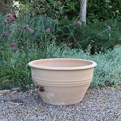 Palatina Werkstatt Terracotta Pflanzkübel frostfester Blumentopf in verschiedenen Größen, Garten Terrasse Veronica (55 cm)