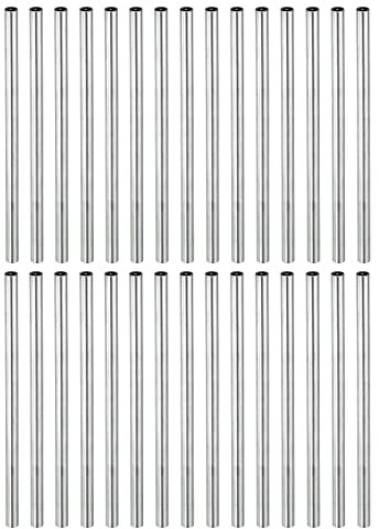 sourcing map Round Coupling Nut, M4x0.7mm Female Thread 100mm Threaded Round Sleeve Connector Rod Bar Stud Tube Nut Hardware Fastener, Silver Pack of 30