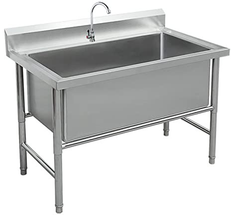 Freestanding Stainless Steel Sink, Utility Sink,1 Compartment Commercial Kitchen Sink,Kitchen Sink Industrial Sink,Commercial Sink Industrial Sink(40in)
