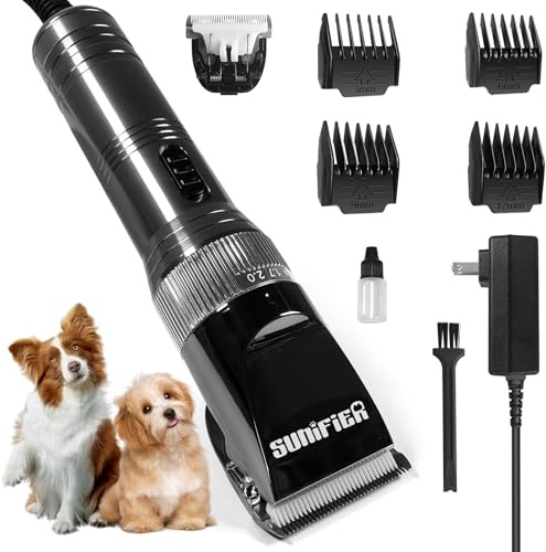Sunifier Professional Dog Grooming Clippers for Thick Coat - Dog Hair Trimmer for Grooming Kit- Sheep Shears for Thick Hair – Pet Grooming Clippers for Dogs, Cats, Sheeps, Horse (Black)