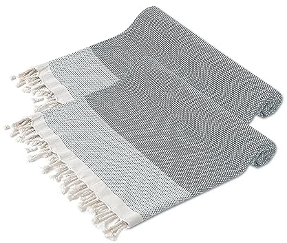Turquoise Home, Toalla Peshtemal Turca XXL de Toalla de Hammam para Playa, SPA, Yoga, Sauna y Viajes - Ligera, Antiarena, de Secado Rápido, Ultrasuave, 100% Algodón - 100x180cm