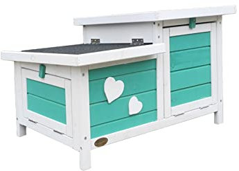 Katzengehege im Freien Rabbit Villa Outdoor Rabbit House Indoor Cat House Outdoor Rabbit Cage Small Dog House Balkon Pet Nest Katzenhütte (Color : Groen)