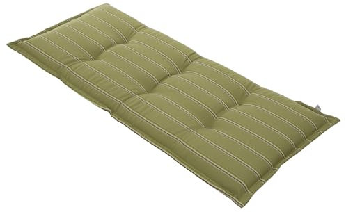 PATIO Bankauflage grün 120x49 cm Sitzpolster Bank für Innen & Außen Gartenbank Auflage mit Streifen