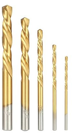 5pcs Twist Drill Bit Left Hand Drill Straight Shank HSS Electrical Drill Power Tool Woodworking Carpentry Accessory