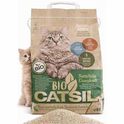 Catsil Bio-CATSIL 2x8 l Klumpstreu Katzenstreu klumpend kompostierbar 100% Pflanzenfasern
