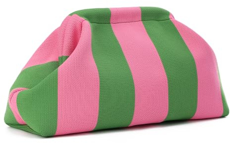 LHHMZ Sommer Strand Clutch für Frauen Knödel Kupplung Gewebte Häkelhandtaschen Lässige Wolken Häkeltasche