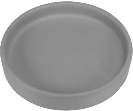 PATIKIL 4,5 Pollici Sottovaso Rotondo in Ceramica, Sottovaso per Piante Vassoio per Fiori Vassoio di Drenaggio per Interni Esterni Terrazzo Balcone, Grigio Scuro