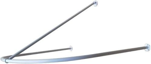 Probador Cuarto de baño Venta al por menor Probador Barra for colgar Barra for cortina de ducha con tubo de metal curvado de acero inoxidable Soporte de pared semicircular(Blanco,120x100x50cm)