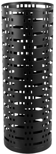VitalEpcck Porte-Parapluie en Métal Rond pour Le Rangement des Parapluies, Support de Parapluie Debout Creux, Seau de Rangement pour Cannes de Marche, Installation Facile, Utilisation Facile, Noir.