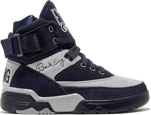 PATRICK EWING Athletics Herren 33 HI OG Retro Sneaker, Marineblau/Grau II, 47 EU