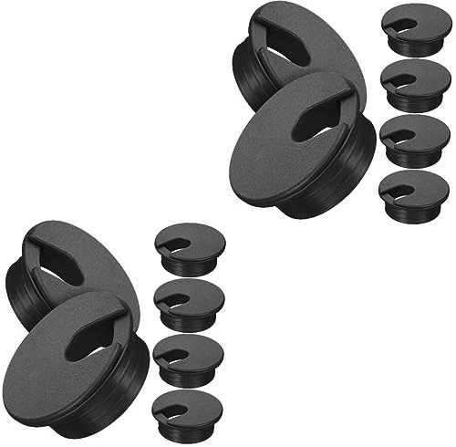 OKUMEYR 12pcs Desk Cable Grommets Round Wire Hole Covers for Organizing Cables Easy to Install for Office and Home Desktops
