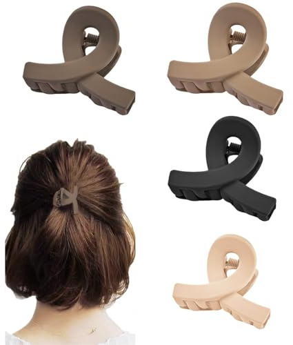 ZEPIQOR Kleinen Haarspangen für Damen, 4 Stück matte Haarklammer, haarspangen damen dünnes haar, haarklammer mittelgroß