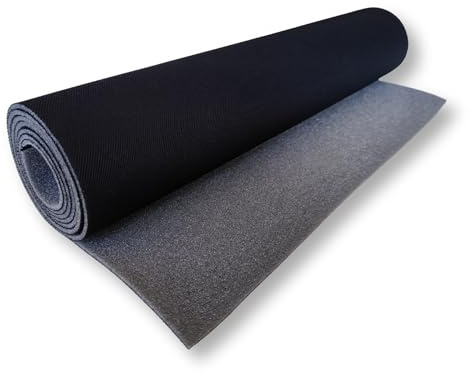 TAPHICEROS Ciel de toit de voiture, Noir, 400 cm x 180 cm, Vendu au mètre, Tissu pour Revêtement de Voiture, Rénovation Garniture Intérieure Textile pour Auto Caravane Bateau Camping DIY