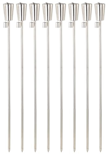Carlo Milano Gartenfackel Metall: Edelstahl-Gartenfackel Amor im 8er-Set, rostfrei, 280 ml, 110 cm (Petroleum-Fackel Edelstahl, Fackel mit Fiberglasdocht, Laterne)