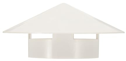 PATIKIL 4 Chimney Cap, Roof Vent Cap Cowl Rain Cover PVC Round Chimney Cover Cap Mushroom Shaped Air Vent Cap for Fireplace Exhaust Exterior Stove Pipe, White