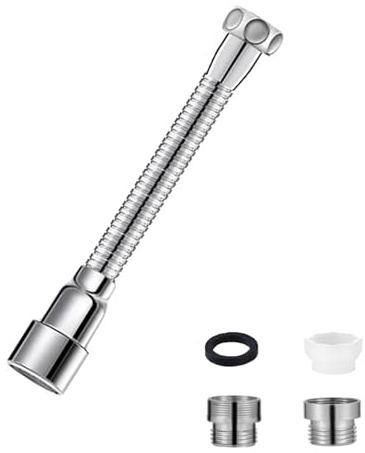 Wasserhahnverlängerung 20cm, Wasserhahn Verlängerung Küche Wasserhahn Aufsatz mit 2pcs Wasserhahn Adapter 360 Grad Schwenkbarer Wasserhahn Verlängerung Spritzkopf für Küchen Bädern Bars Toilette