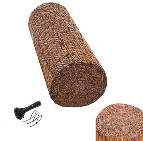 Natürliche Schilfrollen, dekorative Rollen, Bambus-Zaun, Balkonzaun, Bambus-Zaun für den Außenbereich, Hinterhof, Terrasse, Sonnenschutz, wasserdicht, atmungsaktiv, 1,3 x 2 m