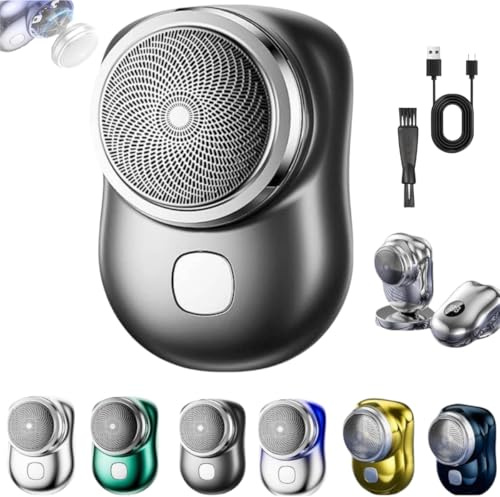 Mini Rasoio Elettrico da Uomo,Shaver Elettrico Portatile con Display a LED,Electric Razor Umido Asciutto Ricaricabile USB per Casa Auto Viaggi (Black)