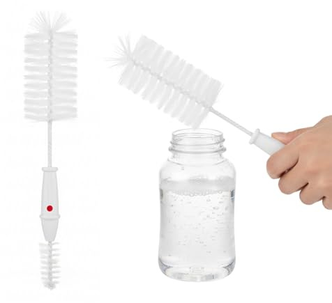 HOMESHOPA Plastic Baby Bottle Brush, 1 Pack Small Bottle And Teat Cleaning Bristle Brushes for Washing Feeders, Ideal for Cleaning Training Cups, Wide Neck Bottles, Lids, Valves