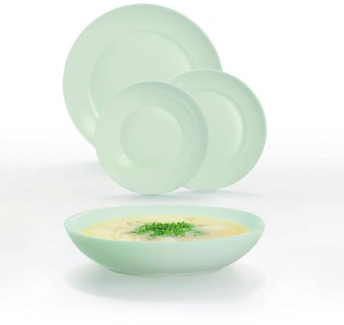 Luminarc Apy Paradise - Set da tavola opale, 18 pezzi, 6 persone, opale, adatto a microonde, adatto per frigorifero impilabile